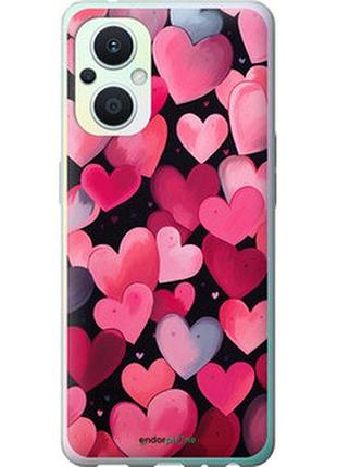 Чехол на oppo reno8 lite сердечки 4 "5662u-2755-2448"