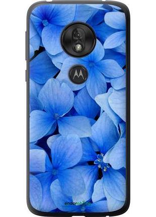 Чехол на motorola moto g7 play синие цветы "526u-1656-10746"