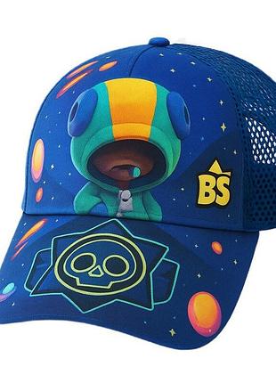 Яскрава бейсболка sport line синього кольору із малюнком brawl stars