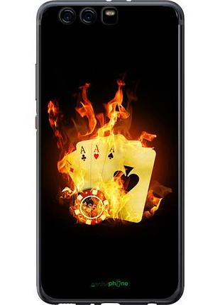 Чехол на huawei p10 plus горящие карты "839u-963-10746"