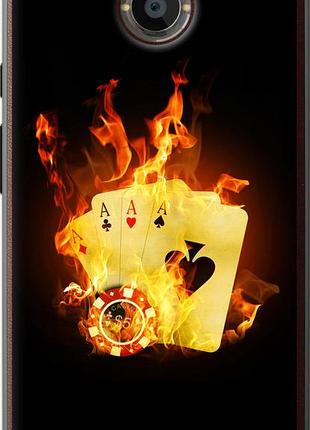 Чехол на motorola moto x2 горящие карты "839u-372-10746"
