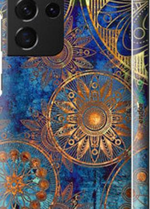 Чехол на samsung galaxy s21 ultra (5g) золотой узор "678m-2116-2448"