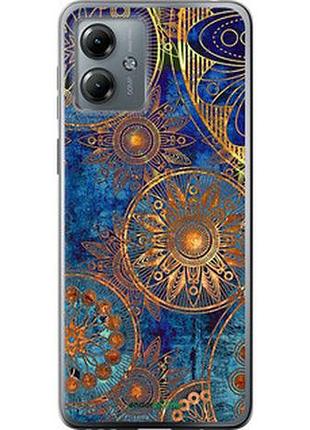 Чехол на motorola moto g14 золотой узор "678u-3197-2448"