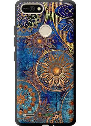 Чехол на tecno pop 2f b1f золотой узор "678b-2391-2448"