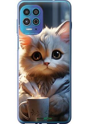 Чехол на motorola edge s white cat "5646u-2860-2448"