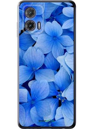 Чехол на motorola g73 синие цветы "526u-3196-10746"