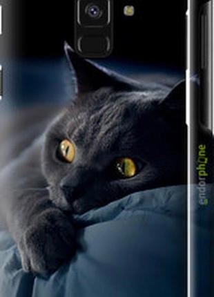 Чохол на samsung galaxy a8 2018 a530f димчастий кіт "825m-1344-2448"
