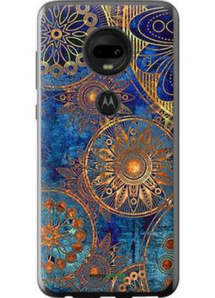 Чехол на motorola moto g7 золотой узор "678u-1614-2448"