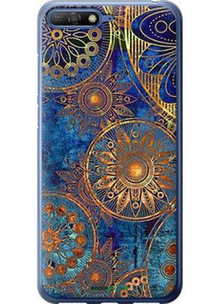 Чехол на huawei y6 2018 золотой узор "678t-1637-2448"