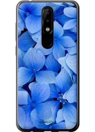 Чехол на nokia 5.1 plus синие цветы "526u-1543-10746"