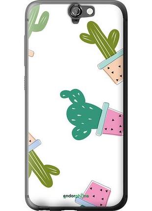 Чехол на htc one a9 кактусы в горшочках "3968u-156-10746"