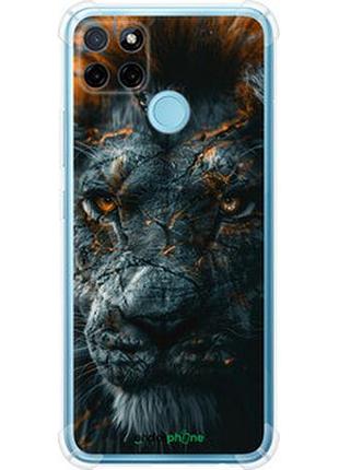 Чехол на realme c21y пламенный лев "6153sp-2472-2448"