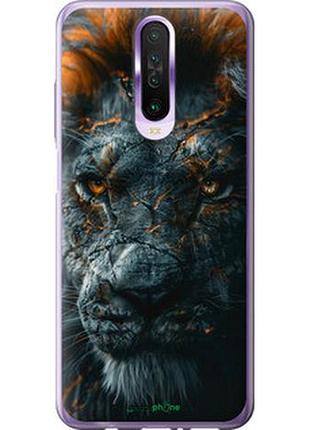 Чехол на xiaomi redmi k30 пламенный лев "6153t-1836-2448"