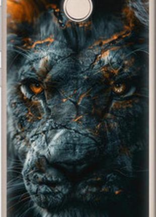 Чехол на xiaomi redmi 3x пламенный лев "6153u-441-2448"