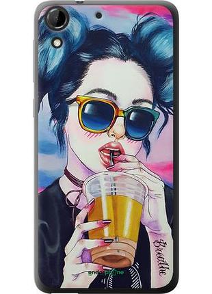 Чехол на htc desire 728g арт-девушка в очках "3994u-145-10746"