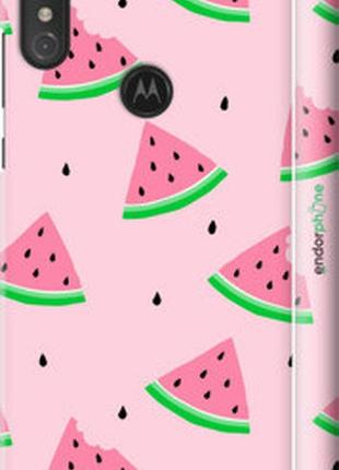 Чехол на motorola one power розовый арбуз "4314m-1588-2448"