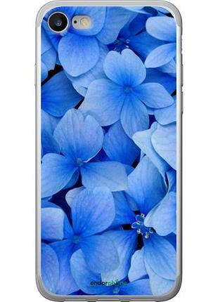 Чехол на iphone se 2020 синие цветы "526u-2013-10746"