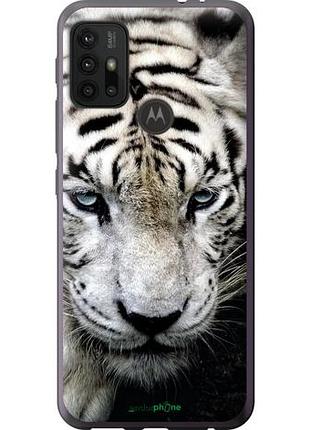 Чохол на motorola moto g20 грусний білий тигр "106u-2461-10746"