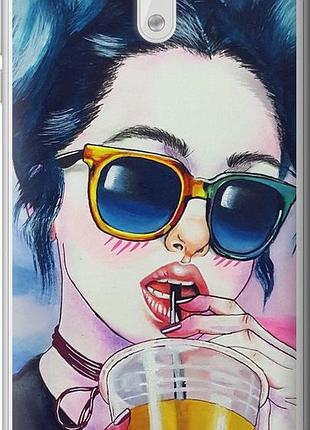 Чехол на nokia 3 арт-девушка в очках "3994u-818-10746"
