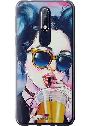 Чохол на nokia 7.1 арт-дівчина в окулярах "3994u-1593-10746"