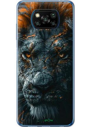Чехол на xiaomi poco x3 pro пламенный лев "6153u-2938-2448"