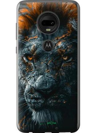 Чехол на motorola moto g7 пламенный лев "6153u-1614-2448"