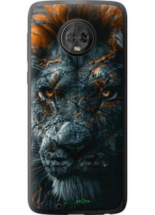 Чехол на motorola moto g6 пламенный лев "6153u-982-2448"
