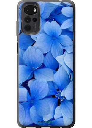 Чехол на motorola g22 синие цветы "526u-2681-10746"