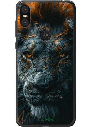 Чехол на motorola one пламенный лев "6153t-1589-2448"