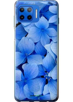 Чехол на motorola moto g plus синие цветы "526u-2202-10746"