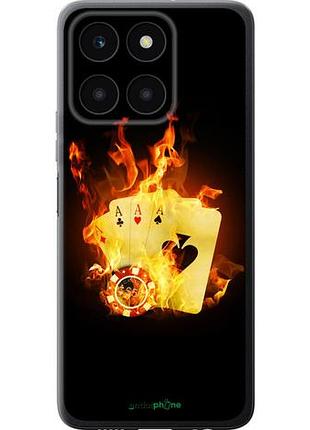 Чехол на huawei honor x6a горящие карты "839u-3340-10746"