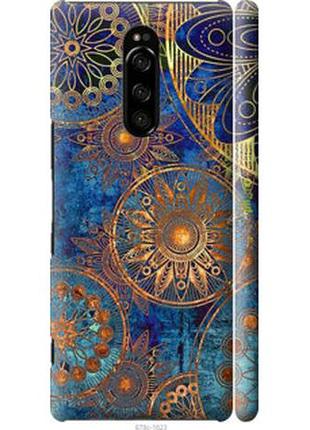 Чехол на sony xperia xz4 золотой узор "678m-1623-2448"