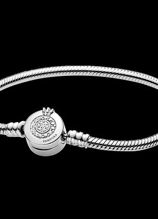 Серебряный браслет пандора сияющая корона o 599046c01 артикул 055-20526 размеры 16-21 21