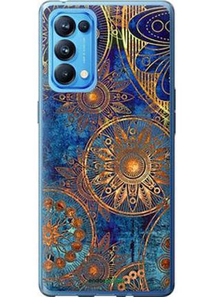 Чехол на oppo reno5 pro золотой узор "678u-2239-2448"