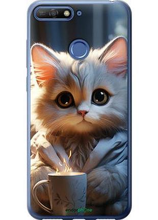Чехол на huawei y6 prime 2018 white cat "5646u-1441-2448"