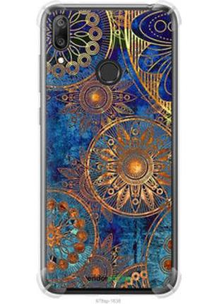 Чехол на huawei y7 2019 золотой узор "678sp-1638-2448"