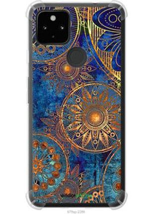 Чехол на google pixel 5a золотой узор "678sp-2286-2448"