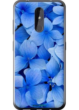 Чехол на nokia 3.2 синие цветы "526u-1705-10746"