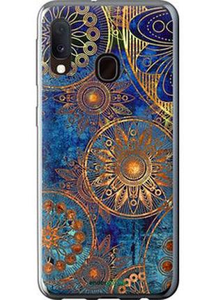 Чехол на samsung galaxy a20e a202f золотой узор "678t-1709-2448"