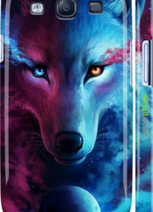 Чехол на samsung galaxy s3 duos i9300i арт-волк "3999c-50-2448"