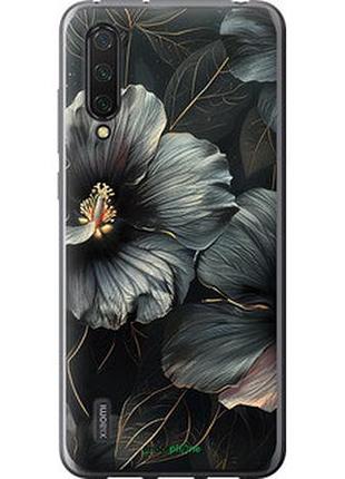 Чохол на xiaomi mi cc9 чорні квіти "6031u-1747-2448"