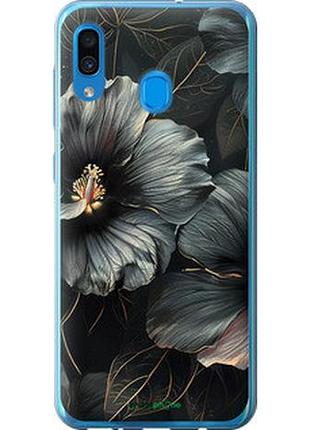 Чехол на samsung galaxy a20 2019 a205f черные цветы "6031u-1761-2448"