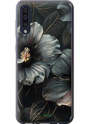 Чехол на samsung galaxy a30s a307f черные цветы "6031u-1804-2448"