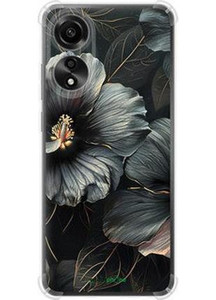 Чехол на oppo a78 4g черные цветы "6031sp-3142-2448"