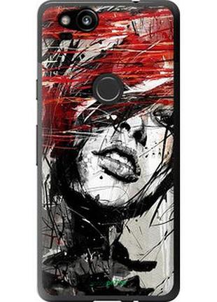 Чехол на google pixel 2 лицо девушки "1162t-1075-2448"