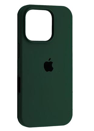 Чохол fiji silicone case для apple iphone 16 pro бампер накладка soft touch з мікрофіброю dark olive