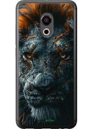 Чехол на meizu pro 6 пламенный лев "6153t-293-2448"