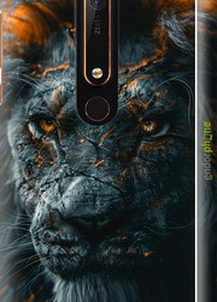 Чехол на nokia 6 2018 пламенный лев "6153m-1386-2448"