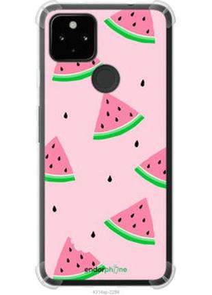 Чехол на google pixel 5a розовый арбуз "4314sp-2286-2448"