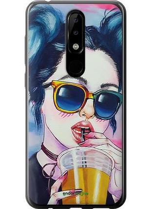 Чохол на nokia 5.1 plus арт-дівчина в окулярах "3994u-1543-10746"